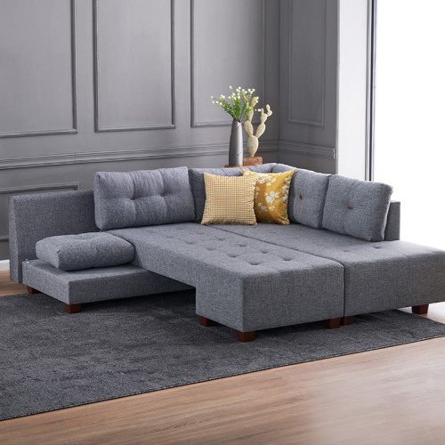 Ъглов диван PWF-0156 дамаска ляв ъгъл в тъмно сив цвят 206x282см DIOMMI 071-000332 Ъглов диван PWF-0156 дамаска ляв ъгъл в тъмно сив цвят 206x282см DIOMMI 071-000332