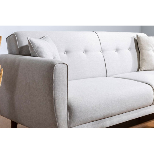3 seater sofa-bed PWF-0179 fabric cream color 205x80x85cm 3 seater sofa-bed PWF-0179 fabric cream color 205x80x85cm