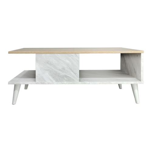 Coffee table Moses pakoworld color sonoma-white marble 90x54x37.5cm