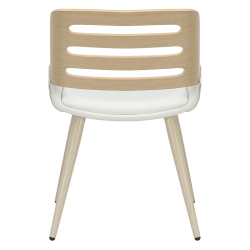 Chair Brody pakoworld white pu- natural leg