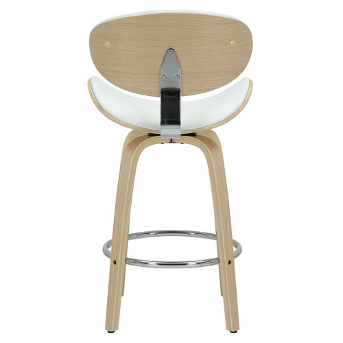 Bar stool Seren pakoworld white pu-wood natural