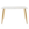 Dining table Paris pakoworld glass 8mm white marble-golden 150x80x75cm