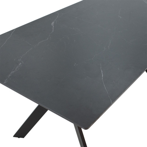 Olivet table pakoworld sintered stone black marble-black 180x90 x75cm Olivet table pakoworld sintered stone black marble-black 180x90 x75cm