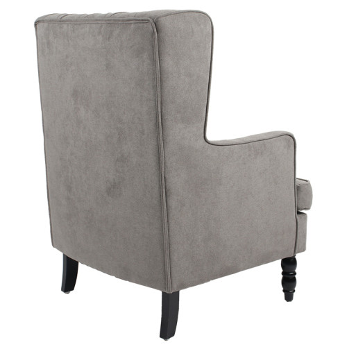 Armchair Efficient pakoworld fabric grey color-black 72x97x100cm