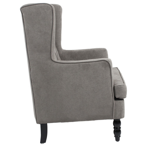 Armchair Efficient pakoworld fabric grey color-black 72x97x100cm