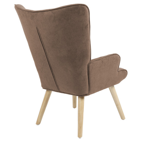 Armchair Fluffy pakoworld velvet brown color-natural 75x69x96cm