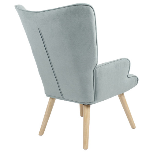 Armchair Fluffy pakoworld velvet bright green color-natural 75x69x96cm