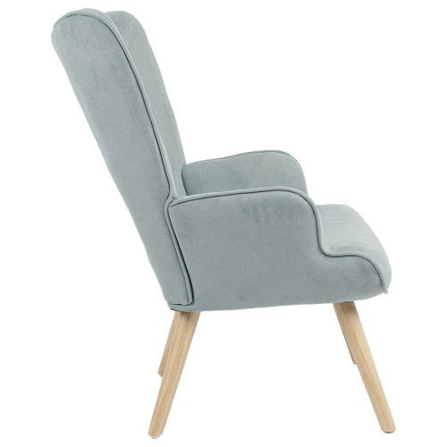 Armchair Fluffy pakoworld velvet bright green color-natural 75x69x96cm