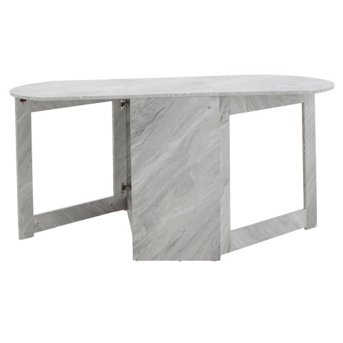 Dining table Nadine pakoworld polymorphic-extendable color white marble 160x80x76.5cm