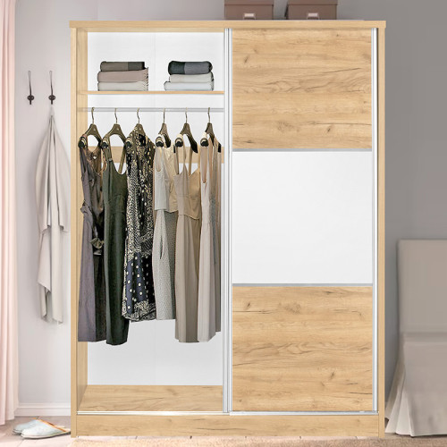 Wardrobe with 2 sliding doors Chase pakoworld in natural mo colour 152.5x56.5x185cm