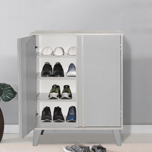 Shoe cabinet Milana pakoworld white sm-grey 74x38x95cm