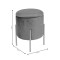 Stool Creativity pakoworld velvet grey-golden D35x42cm