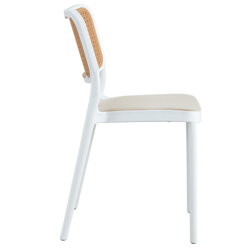 Chair Poetica pakoworld with UV protection PP beige-white 42x52x81cm Chair Poetica pakoworld with UV protection PP beige-white 42x52x81cm