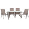 Garden dining set 5pcs Ensure-Calan pakoworld metal-glass brown 140x80x70cm