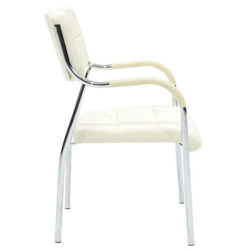 Visitor chair Florida pakoworld PU white-chrome leg Visitor chair Florida pakoworld PU white-chrome leg