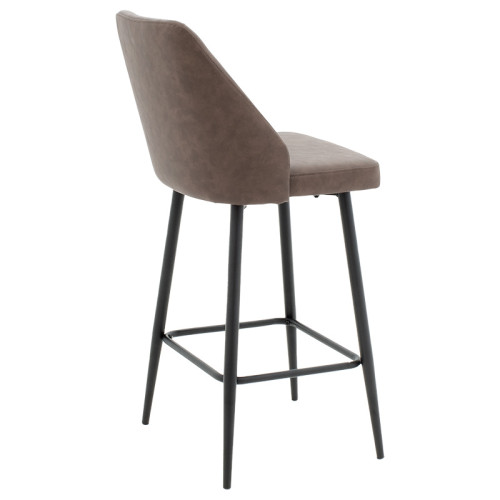 Bar stool Inflame pakoworld height PU dark brown - metal black