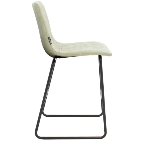 Бар стол Desirable метални черни крака-дамаска антик светло сив цвят