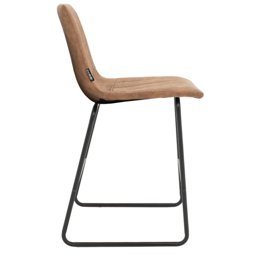 Бар стол Desirable метални черни крака-дамаска антично кафяв цвят