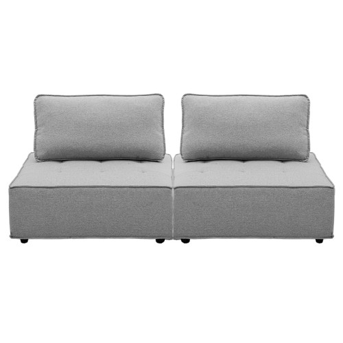 Set of 2 armchairs Ferris pakoworld grey fabric 199x99.5x71.5cm