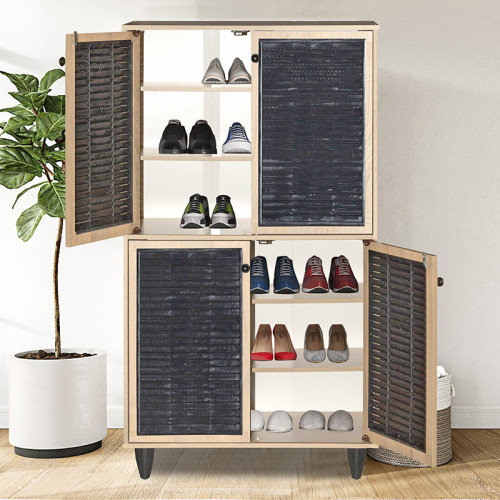 Shoe cabinet Ronan pakoworld natural aso 70.5x35x122cm