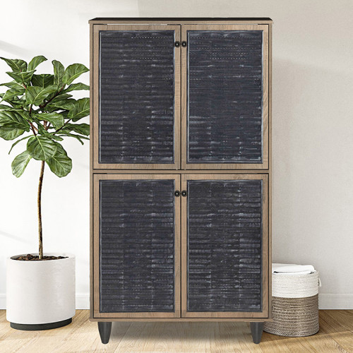 Shoe cabinet Ronan pakoworld walnut so 70.5x35x122cm