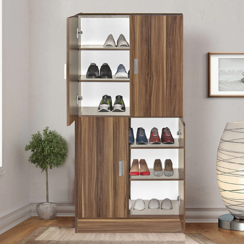 Shoe cabinet Felicity pakoworld walnut 60x32x127cm