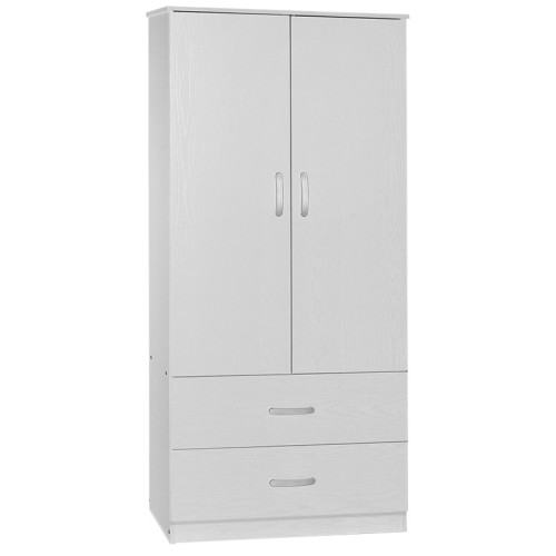 2 door wardrope and cabinet Zelia pakoworld white 79x42x180cm 2 door wardrope and cabinet Zelia pakoworld white 79x42x180cm