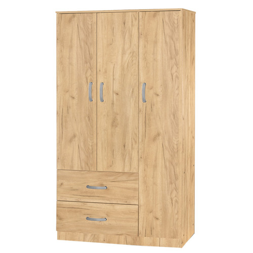 3 door wardrope and cabinet Zelia pakoworld natural 90x42x180cm