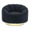 Armchair Lettice pakoworld teddy fabric black-golden 95x83x69cm