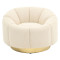 Armchair Lettice pakoworld teddy fabric off white-golden 95x83x69cm