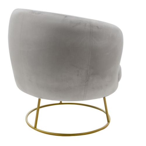 Armchair Rony pakoworld velvet grey 78x75x82cm