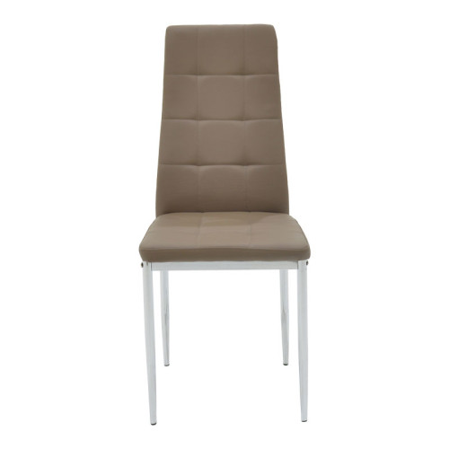 Chair Cube pakoworld PU mocha-chrome leg Chair Cube pakoworld PU mocha-chrome leg