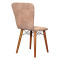 Chair Sonora I pakoworld fabric beige antique-walnut leg