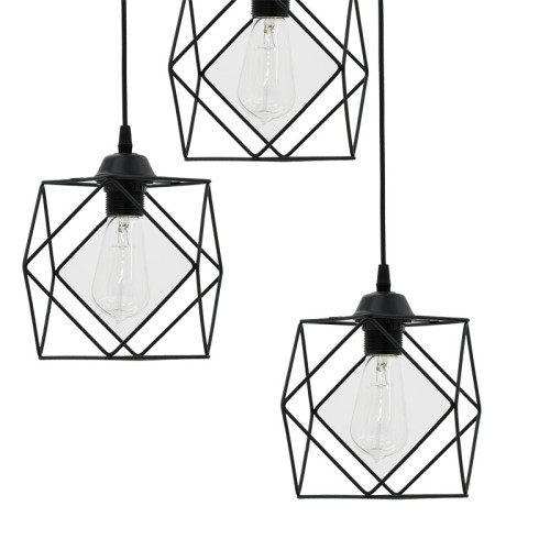 3-light ceiling light Karin pakoworld E27 black 30x30x80cm