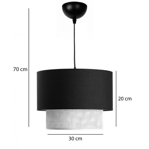 Ceiling light Fersa pakoworld black-natural D30x70cm