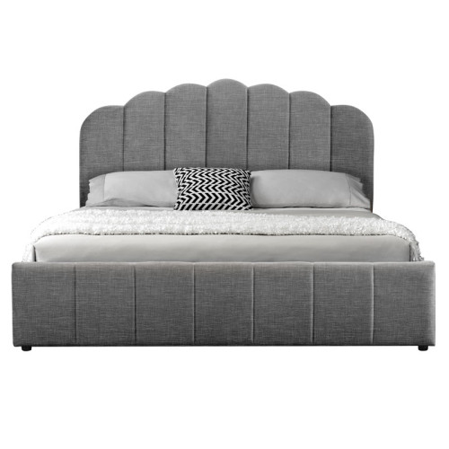 Double bed Tatiana pakoworld fabric anthracite with storage 160x200cm