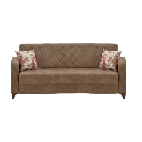 3 seat sofa - bed Jareth pakoworld fabric brown 205x60x85cm 3 seat sofa - bed Jareth pakoworld fabric brown 205x60x85cm