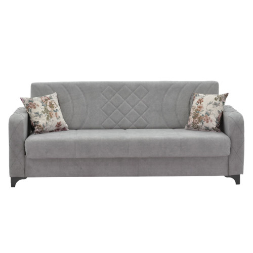 3 seat sofa - bed Jareth pakoworld fabric light grey 205x60x85cm 3 seat sofa - bed Jareth pakoworld fabric light grey 205x60x85cm
