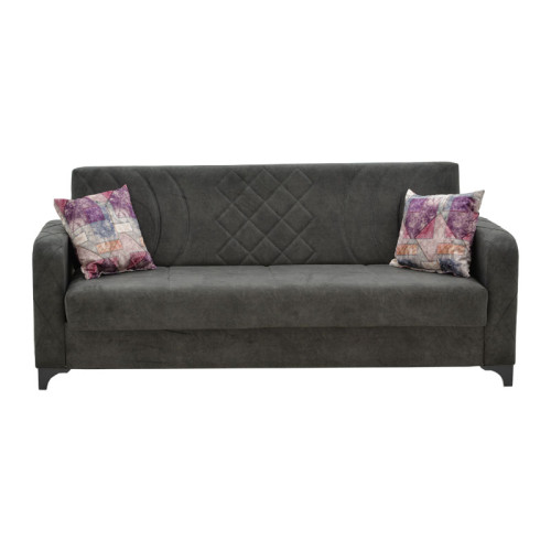 3 seat sofa - bed Jareth pakoworld fabric dark grey 210x87x70cm 3 seat sofa - bed Jareth pakoworld fabric dark grey 210x87x70cm