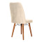 Vespera I pakoworld velvet chair ecru-walnut leg