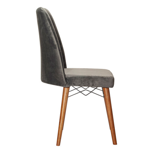 Vespera I pakoworld velvet chair gray-walnut leg Vespera I pakoworld velvet chair gray-walnut leg