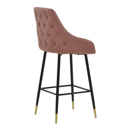 Bar Stool Lithe metal golden black legs-velvet rotten apple 47x44x98cm