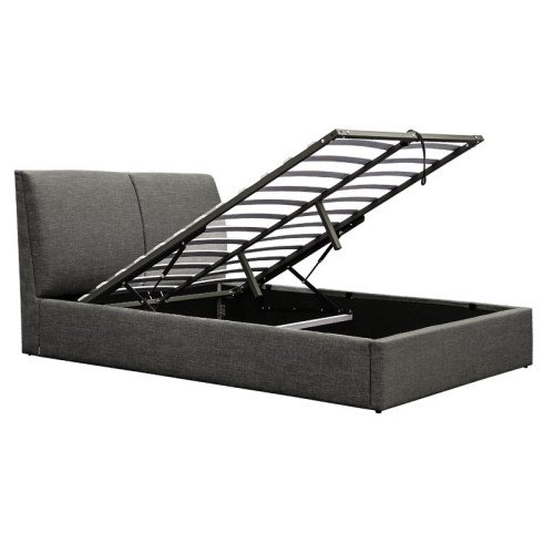Double bed Violaine pakoworld fabric anthracite with storage 160x200cm