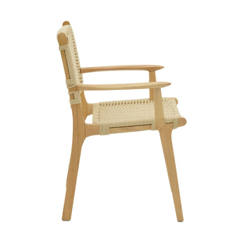 Arm chair Olivier pakoworld natural beech wood natural rope 62x60x85cm