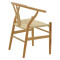 Chair Wishbone pakoworld natural rubberwood-natural rope 54x46x75cm