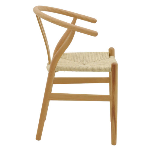 Chair Wishbone pakoworld natural rubberwood-natural rope 54x46x75cm
