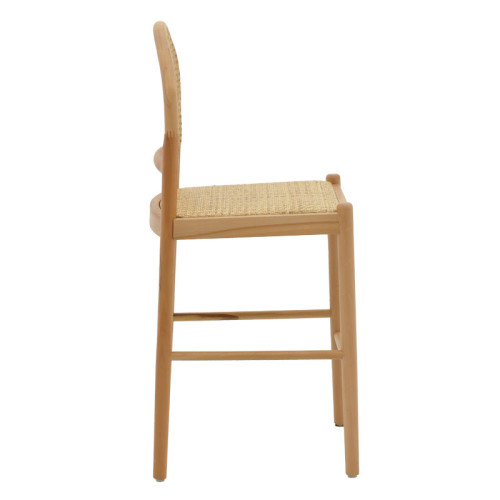 Bar stool Alessia natural rattan-beech wood-natural seat 42x41x100cm Bar stool Alessia natural rattan-beech wood-natural seat 42x41x100cm