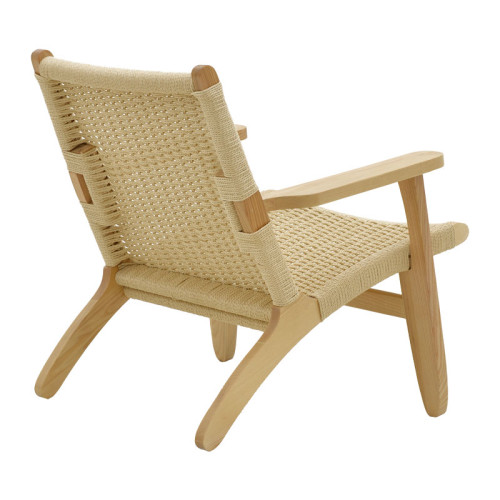 Armchair Chiara pakoworld natural beech wood-natural rope seat 70x68x75cm