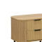 Nightstand Eventful pakoworld  with 2 drawers in natural color with black legs 57x42x50cm