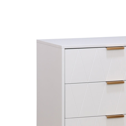 Chest f 4 drawers Culture pakoworld  in white-golden colour 60x34x91cm